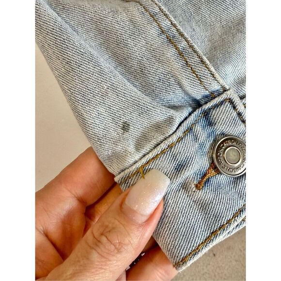 Carbon Savage Embroidered Dragon Rose Distressed Ripped Denim Jacket, Men's XXL - Picture 6 of 12